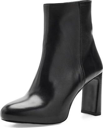Stuart Weitzman Babette Platform Zip Bootie Womens Boots Black : 7.5 M, Leather