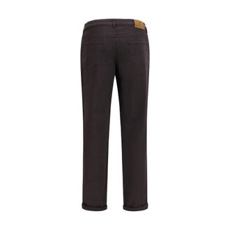 Brunello Cucinelli Mens Brown Cotton Straight-Leg Jeans Clothing