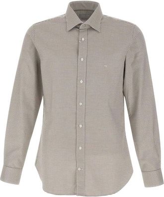 Michael Kors Slim Fit Stretch Cotton Dobby Overhemd - Heren - Overhemden - Veelkleurig - Maat: XL Katoen