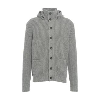Gender Cardigans, male, Gray, Size: 2XL Ribbed Cardigan Grigio Aw25