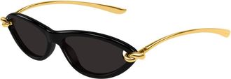Bottega Veneta Knot Cat Eye Zonnebril - Dames - Zonnebrillen - Zwart - 56 MM - Accessoires