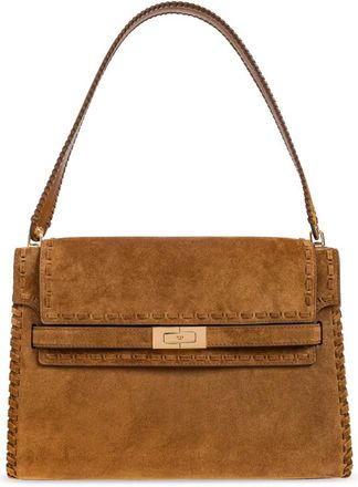 Tory Burch Grote Lee Radziwill Schoudertas van Su&egrave;de - Dames - Schoudertassen - Bruin - ONE Size - Su&egrave;de - Tassen