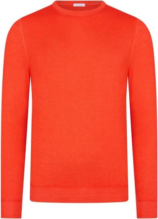 Malo Cashmere en Zijde Trui met Ronde Hals - Heren - Cashmere truien - Rood - 4XL - Kasjmier - Truien & Vesten