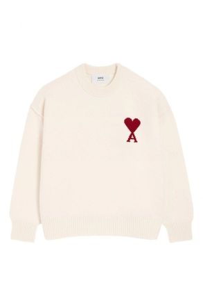 Ami MERINO WOOL ADC SWEATER Size: L, colour: ECRU