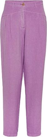 Forte_Forte Slim-fit broek - Dames - Slim Fit Broeken - Paars - XL - Katoen - Broeken