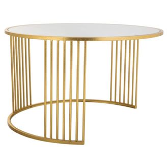 Wanderlust Deco Mesa de centro redonda de metal dorado 80x80x48