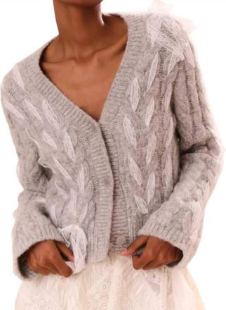 LoveShackFancy Louella Cardigan In Silver Mist