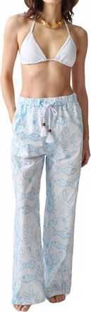 Lingua Franca Petra Pant In White & Blue