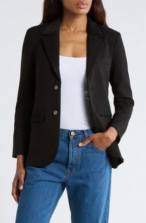 The Great. The Velvet Trim Blazer in Black at Nordstrom Rack, Size 2 (Fits Like 8-10 Us)