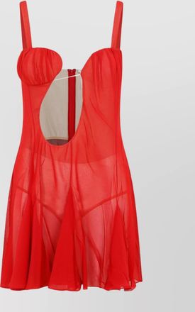 Nensi Dojaka asymmetrical panel flared cut mini dress