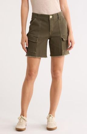 Democracy Patch Pocket Fray Hem Cargo Shorts in Caper at Nordstrom Rack, Size 12