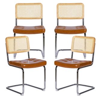 Urban Meuble Set de 4 sillas comedor vinilo caramelo rat&aacute;n