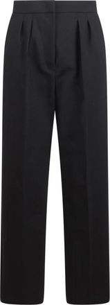 Max Mara Straight Trousers, female, Black, Size: XS High Waist Slim Wool Trousers