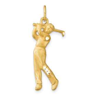 Diamond2Deal 10k Yellow Gold Golfer Charm