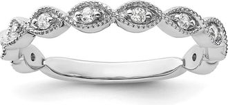 Diamond2Deal 14k White Gold Lab Grown Diamond Wedding Band Ring 0.15Ct Clarity- VS Color- G-H