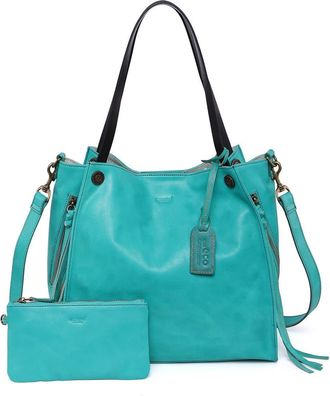 OLD TREND Daisy Leather Tote Bag in Aqua at Nordstrom Rack