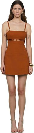 AMUR Rei Twill Mini Dress in River Rock at Nordstrom, Size 10
