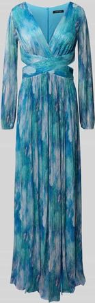 Swing Abendkleid mit Effektgarn in Ocean, Größe 42