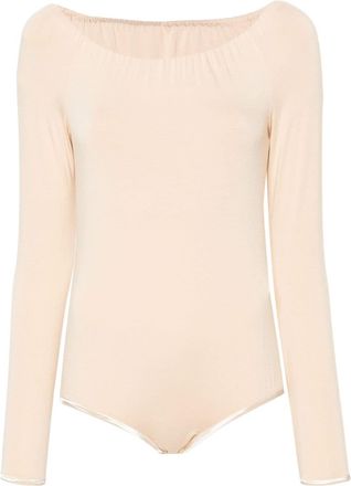 Ioana Ciolacu off-shoulder long-sleeve bodysuit - women - Elastane/Bamboo - L - Neutrals