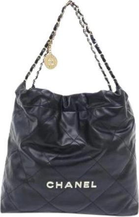 Chanel Pre-owned 22 Line Calf Shoulder Bag - Dames - Vintage Schoudertas - Zwart - ONE Size - Leer - Vintage