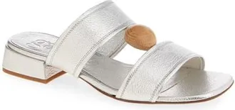 Pedro Garcia Eris Leather Slide Sandal in Silver Petitgrain/ash at Nordstrom, Size 35.5