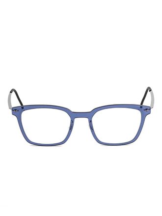 Lindberg rectangle-frame glasses - unisex - Acetate - 49 - Blue
