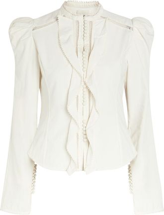 Isabel Marant Calina Picot Lace Cotton Blouse - White - 42 (UK14 / L)