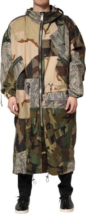 Dolce & Gabbana Multicolor Camouflage Hooded RainCoat Mens Jacket (Pre-Owned)