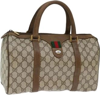 Gucci Pre-owned Handbags, female, Beige, Size: ONE SIZE Pre-owned Vintage Boston Bag