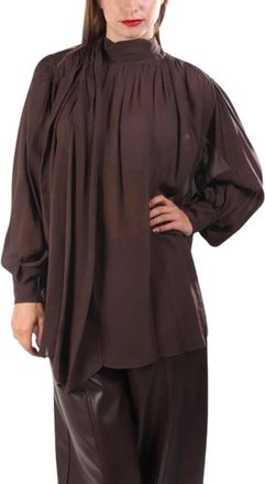 Marella Blouses & Shirts > Blouses - Dames - Blouses - Bruin - M - Overhemden