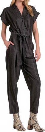 Elan Short Sleeve Jumpsuit In Black