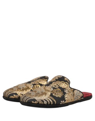 Dolce & Gabbana Floral Jacquard Slipper - Black