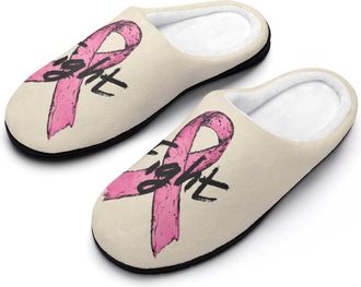 Generic Breast Cancer Fight Cancer Awareness Ribbon Womens Slippers Winter Warm House Shoes Indoor Outdoor Hotel Slipper