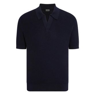 Ermenegildo Zegna Polo Shirts, male, Blue, Size: XL Classic Polo Shirt