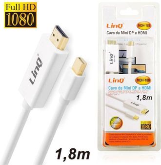 Trade Shop Trade Shop - Acvo Mini Displayport Mask En Hdmi Mask 1.8mt Hd 1080 Mdh-18b