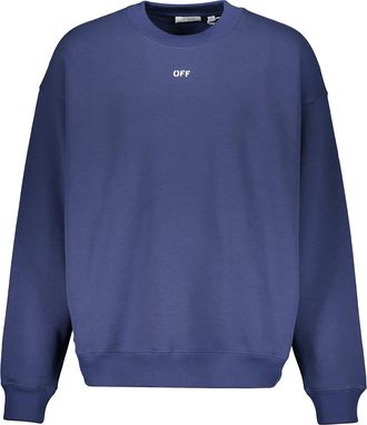 Off-white Elegant Dark Blue Sweatshirt, Comfort And Style