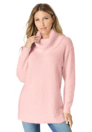 Roaman's Eyelash Cowl Neck Sweater in Soft Blush at Nordstrom, Size 36