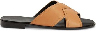 Giuseppe Zanotti Flavio crossover-straps leather sandals - men - Leather/Leather/Leather - 42 - Brown