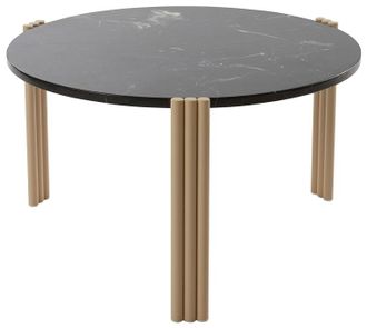 AYTM Marmor Design Beistell-/ Couchtisch Tribus Light Sand/Black, &oslash; 60 x 35 cm