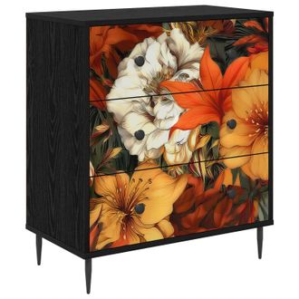 vidaXL Cajonera Gennep Estampado De Lirios 66 X 36,5 X 76 Cm Vidaxl