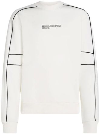 Karl Lagerfeld piping detailing sweatshirt - White