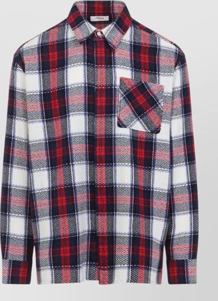 Celine casual plaid shirt button-down collar