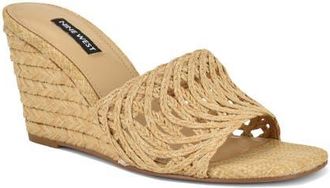 Nine West Nimaa Wedge Sandal in Light Natural at Nordstrom, Size 7.5