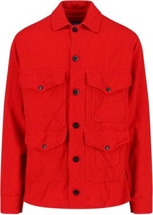 Junya Watanabe Giacca-camicia con tasca - Rosso