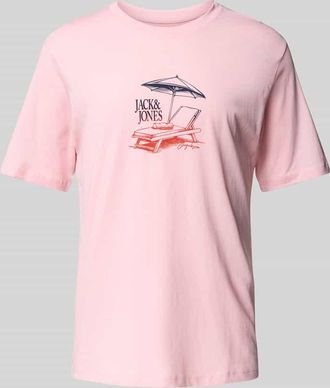 Jack & Jones Jack & Jones T-Shirt mit Motiv-Print Modell ALMERIA in Rosa, Größe XXL