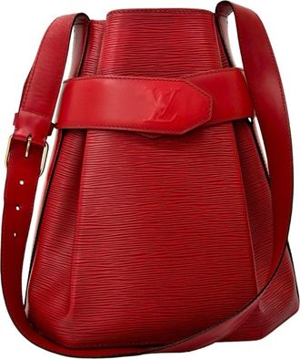 Louis Vuitton Red Color Epi Leather Shoulder Bag Tote Bag (Pre-Owned)
