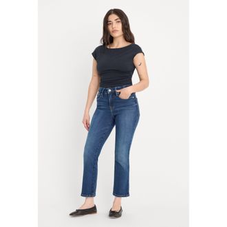 Good American Womens Good Petite Straight Jeans | Indigo, Size 20 Plus | Good American by Khlo&Egrave; Kardashian