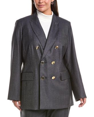 Marina Rinaldi Plus Talpa Wool & Silk-Blend Blazer