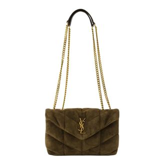 Saint Laurent Shoulder Bags, female, Brown, Size: ONE SIZE Le Sac Loulou Puffer Toy