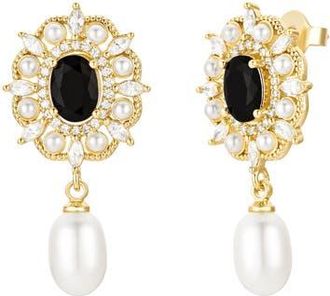 Untamed Petals Gilded Pearl Drop Earrings in Gold at Nordstrom